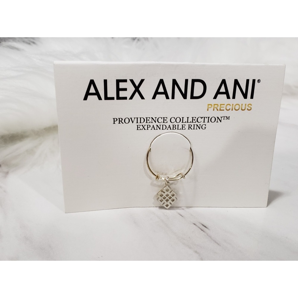 NEW Alex and Ani Endless Knot 925 Sterling Silver adjustable ring wire